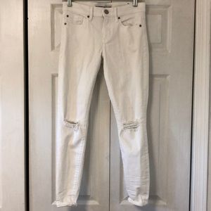 Express Distressed White Jeans